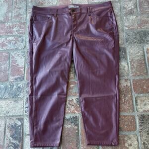 Torrid Burgundy Faux Leather Pants Straight Let Size 20S